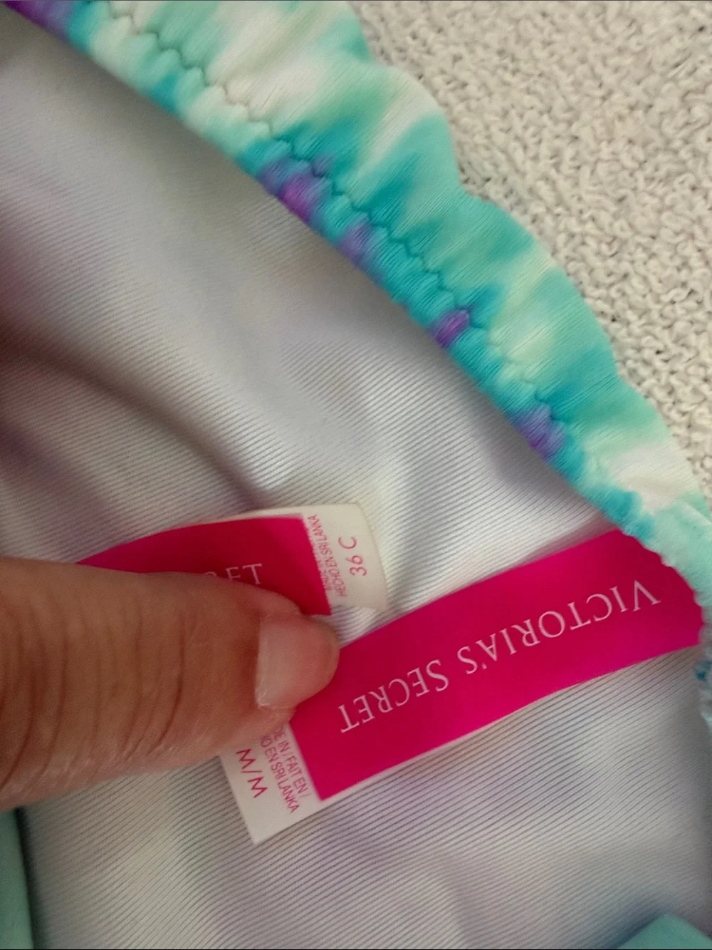 Victoria's Secret Aqua & Purple Tie-Dye Bandeau Bikini